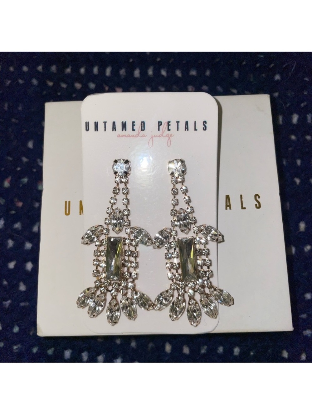 Silver Crystal Drop Earrings